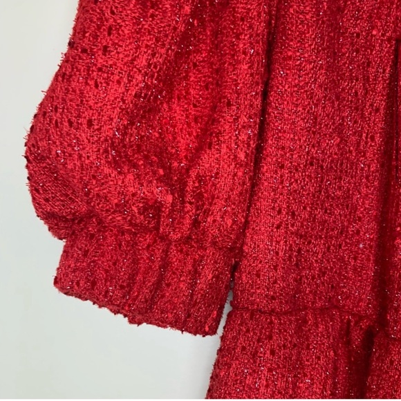 Sister Jane red tweed mini dress new with tag . Size XS - Picture 8 of 12